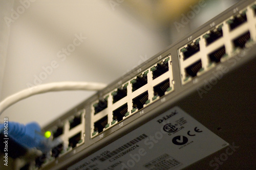 network switch close up ports