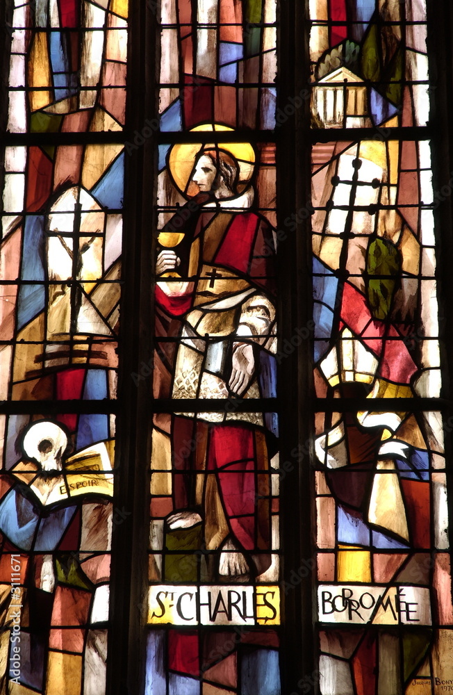 vitrail dans l'église du conquet