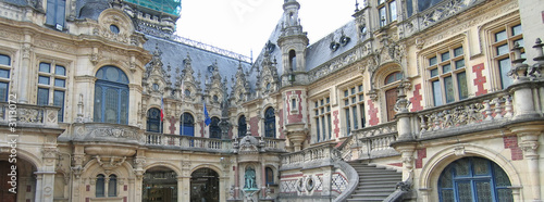 benedictine palace building, fecamp, france, panorama photo