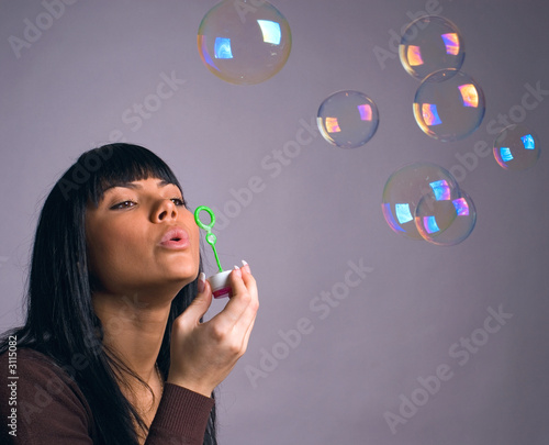 the girl and soap bubbles