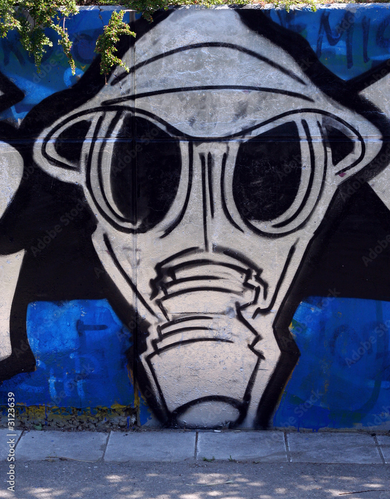 graffiti gas mask Stock Photo | Adobe Stock