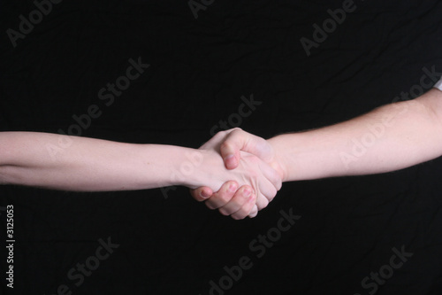 man and woman handshake