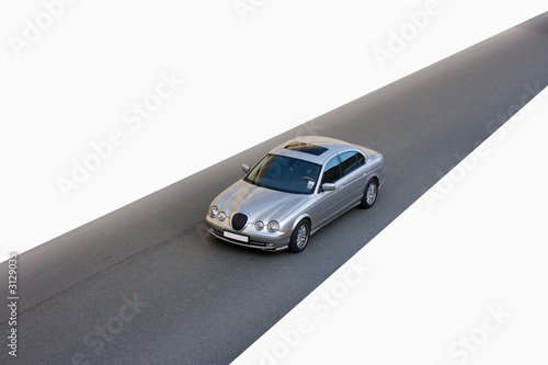 speed car isolated high  on road photo