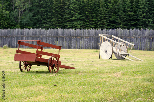 two wheelbarrows