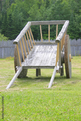 old wooden wheelbarrow