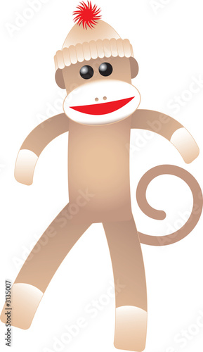 Photography happy sock monkey