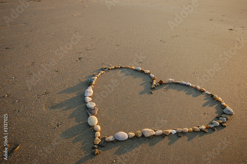 coeur coquillages plage