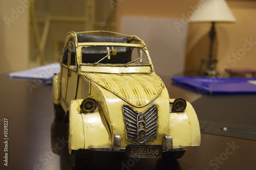 toy car on desk