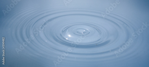 water with ripples spreading out after the surface was struck by a droplet