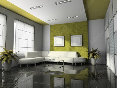 office interior 3d rendering