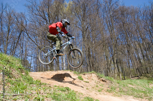 mountain biker in jump