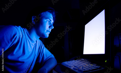 Obraz na plátně man in front of computer