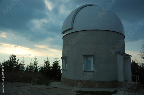 space observatory at sunset photo