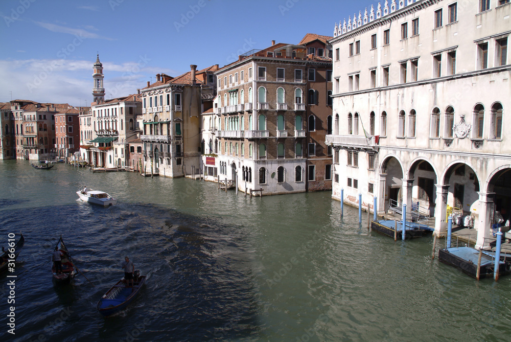 bridgetop view of the grand canal venice