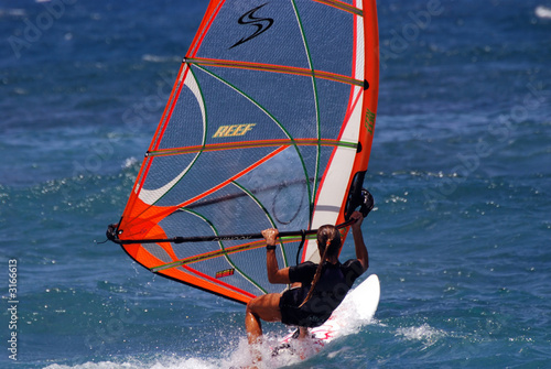 female windsurfer