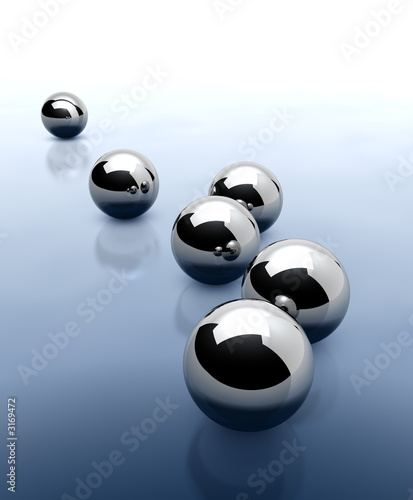 Fototapeta Naklejka Na Ścianę i Meble -  Chrome Spheres Abstract Background. 3D illustration