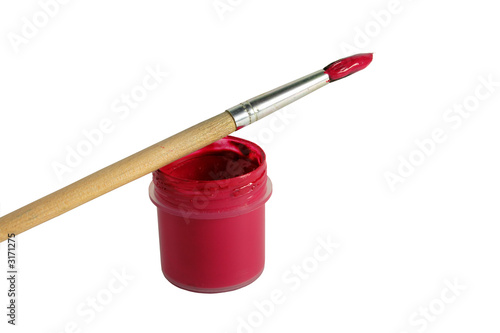 art paintbrush with red paint