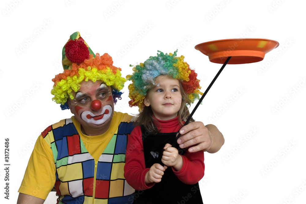 clown makes the trick