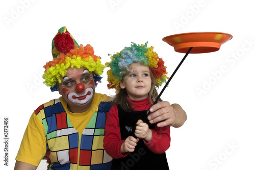 clown makes the trick photo