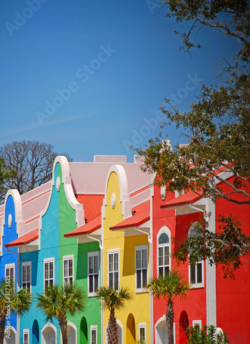 colorful coastal townhomes