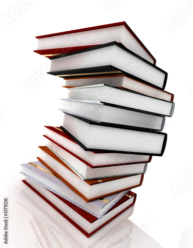books on glossy white
