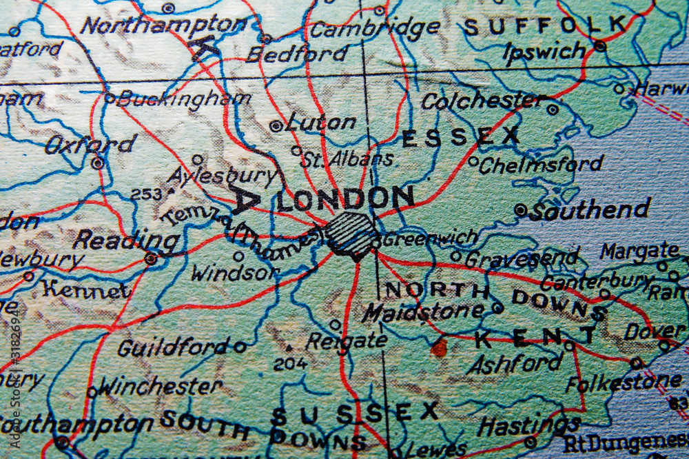 england map with london