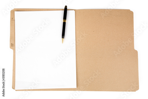 file folder and pen