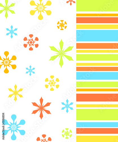 floral and stripes design
