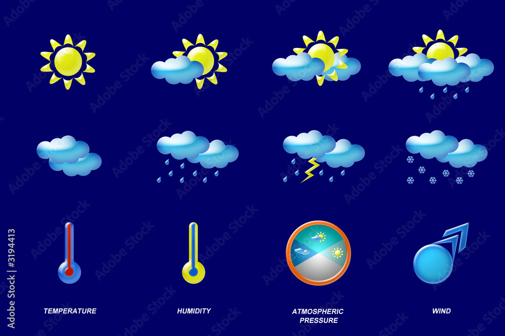 Obraz premium weather icons