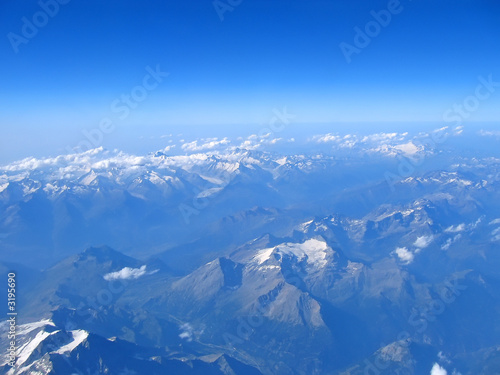 aerial view of the alps mountains  france