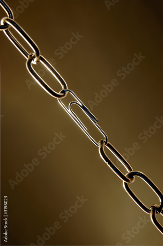 weak chain with a paper clip