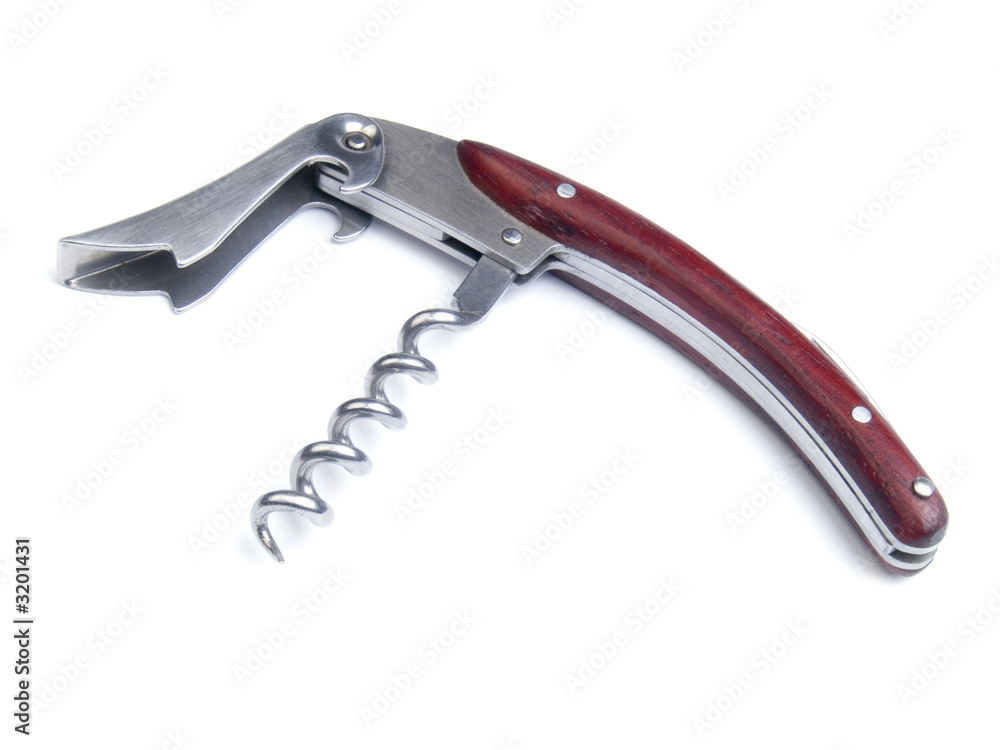 elegantl corkscrew isolated on white elegantl corkscrew isolated on white