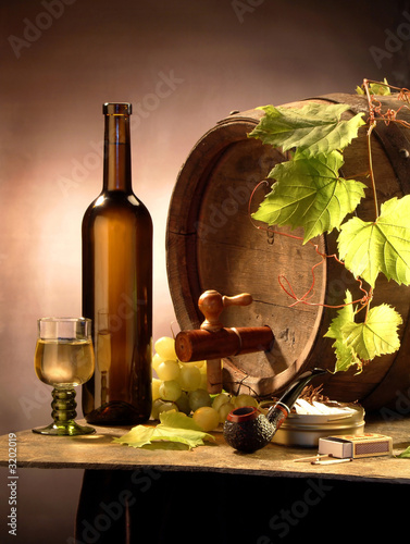 Fototapeta Naklejka Na Ścianę i Meble -  still-life with white wine