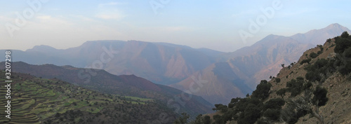 high mountains, setti fadma atlas, ourika valley, morocco, panor photo