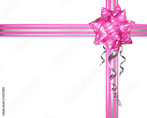 pink bow on a white background
