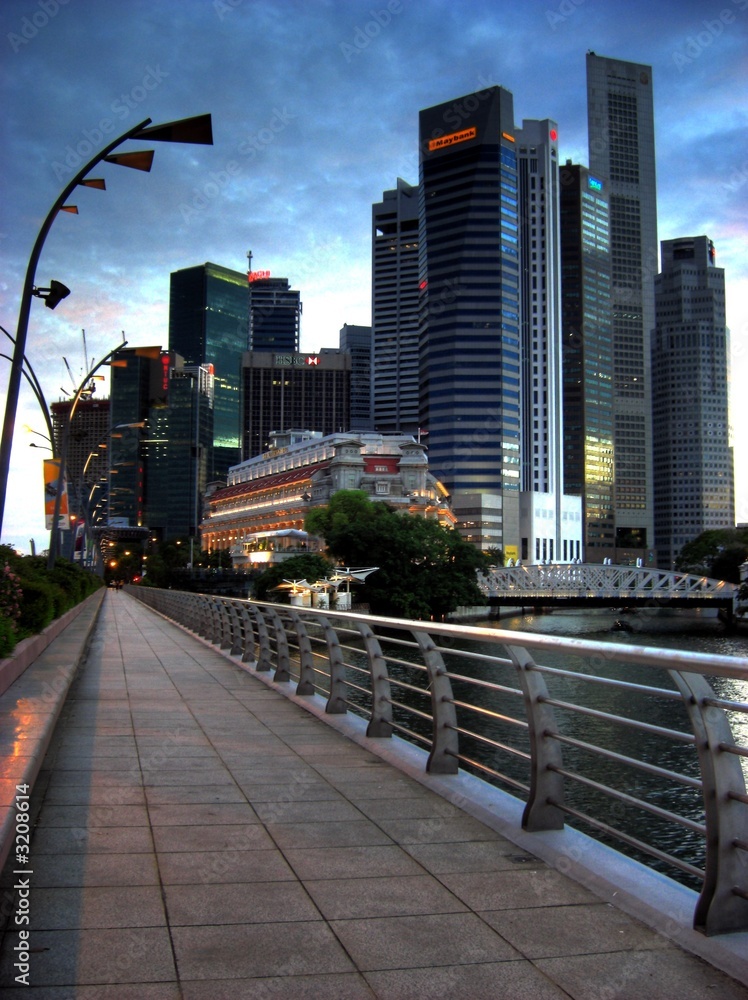 Fototapeta premium singapore evening skyline