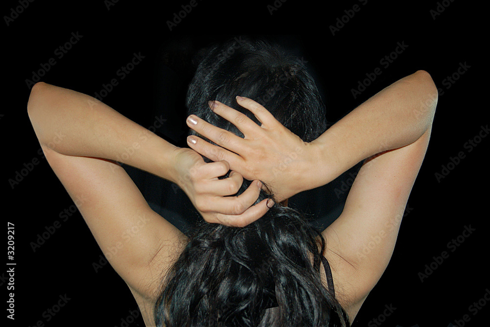 Naklejka premium frau mit schwarzen haaren