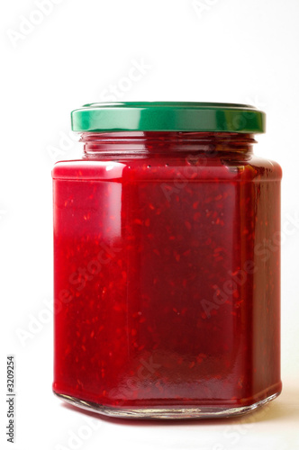 raspberry jam in hexagonal jar (1)