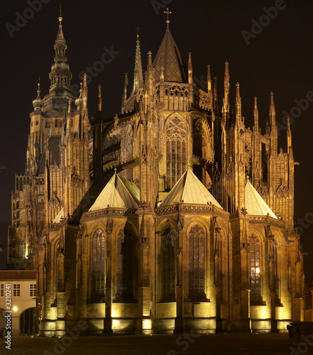 st. vitus cathedral at night