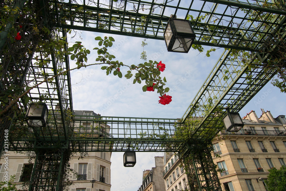 garden and apartments in paris