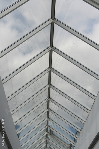 transparent roof of shopping center