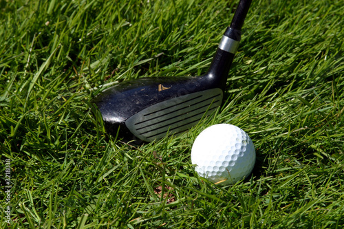 golf club and ball