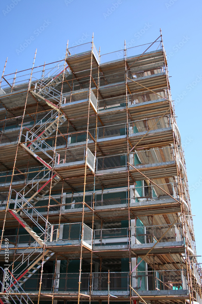 building with scaffolding