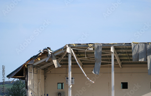 storm damaged building