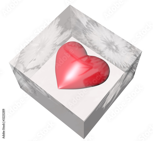 3d red ice heart