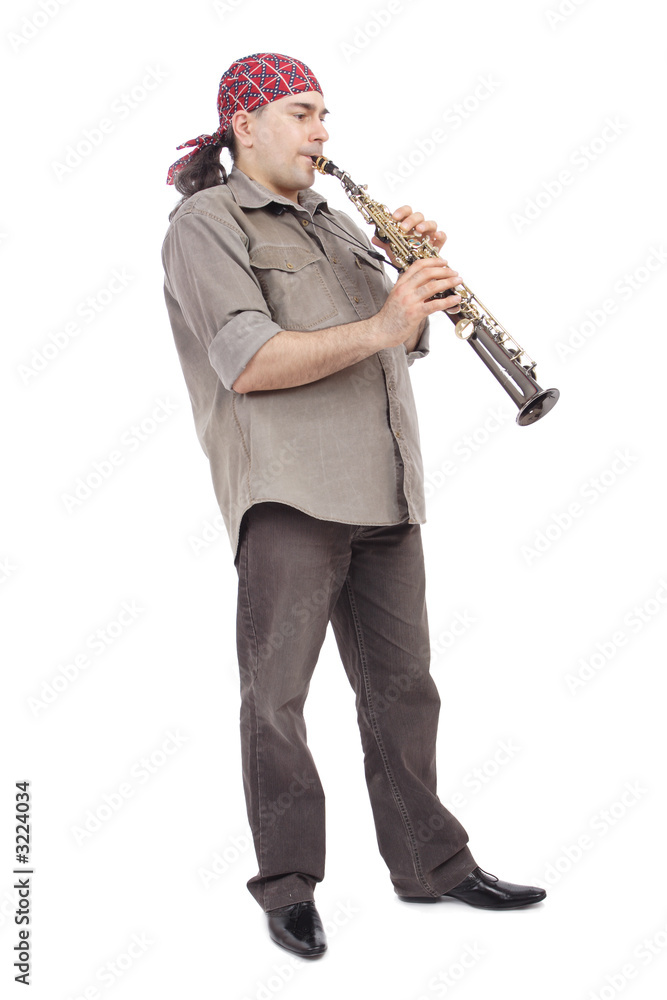 Naklejka premium creative flautist