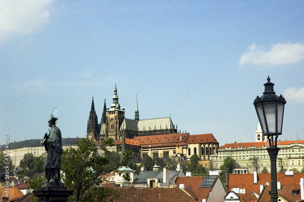 Fototapeta premium prague castle, lantern and saint john