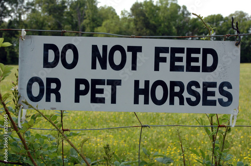 do not feed or pet horses