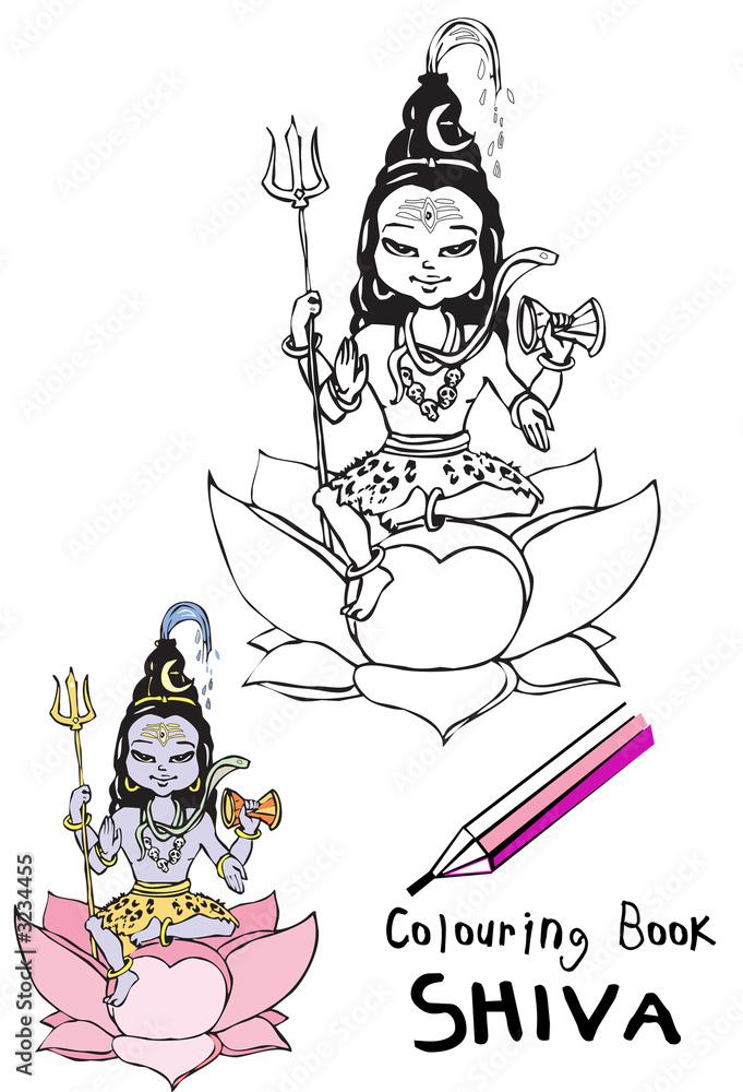libro da colorare - shiva Stock Photo | Adobe Stock