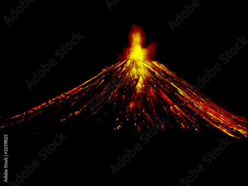 Obraz na płótnie night volcano eruption